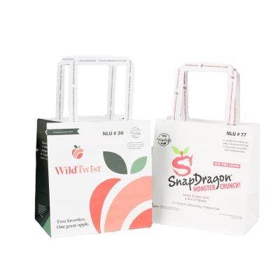 Mini saco de papel kraft branco com logotipo para impressão personalizada