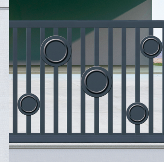 Round Custom Outdoor Aluminum Fence - Minimalist Villa Railing