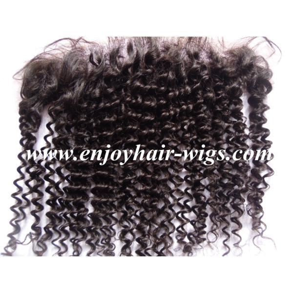 Peruvian virgin remy hair lace frontal 13''x4'' ,natural color curly hair 10''-24''length