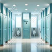 Fácil de limpiar puerta de bisagra de baño de partición de pared de baño de partición