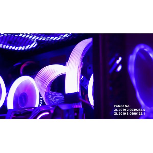 L'extension de style de peloton de lampe de Deux-brûleur du câble ARGB de bloc alim. a gainé la caisse de jeu d'ordinateur de Kit Custom Power Supply For de câble (24-Pin)