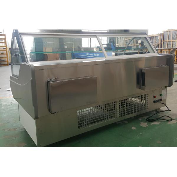 Холодильник дисплея гастронома нержавеющей стали, оборудование рефрижерации гастронома с стеклянной дверью