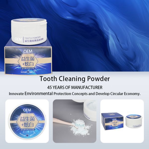 Customizable Wholesale Private Logo Probiotic Oral Hygiene Teeth Whitening Cleaning Stains Powder for Home Teeth Bleaching
