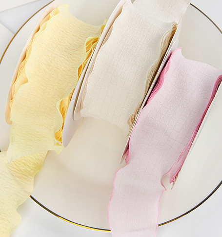 4cm Width Cake Packaging Gift Ribbon For Flowers Floral Decoration