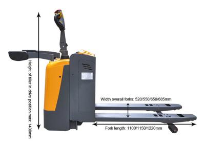 AC Electric Automatic Pallet Jack With 2000kg Capacity And Stand On Platform