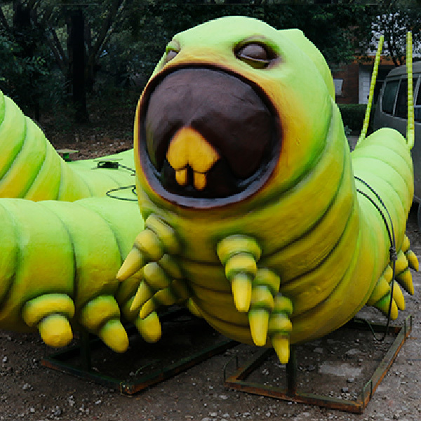Garden Amusement Equipment Animatronic Caterpillar Silicone Rubber Insect