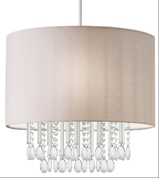 450*230mm Oversized Drum Easy Fit Pendant Shade With Acrylic Beads