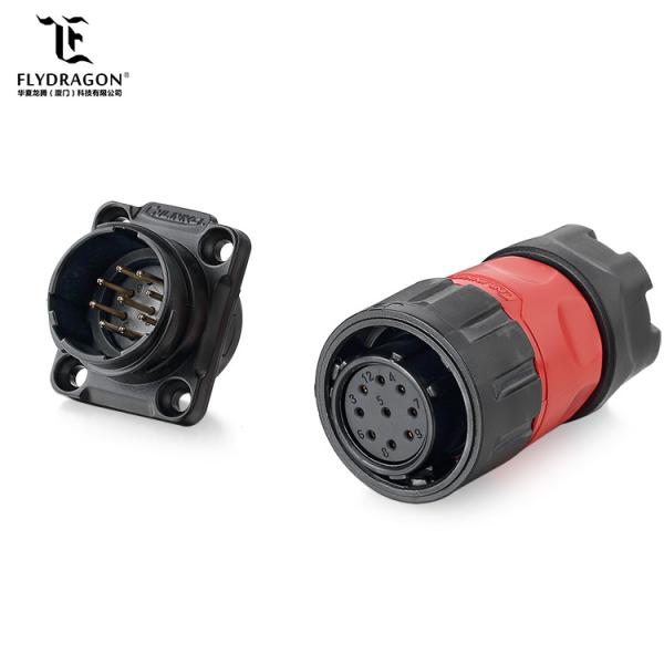 PBT Plastic 9 Pin DC 5A Circular Connector Waterproof Female Plug Male Socket Electrical Wire Plugs for LED Screen
