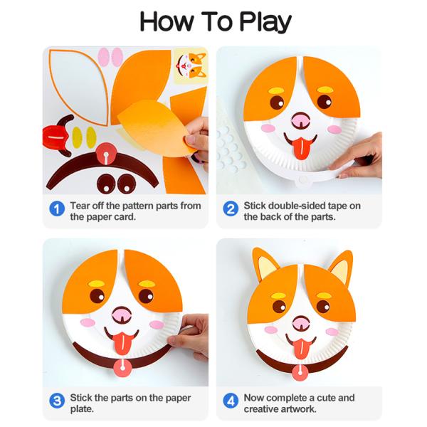 бумажные тарелки животных 3D не токсические для рук Preschoolers на тренировке способности