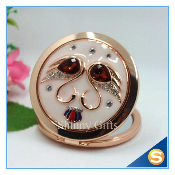 Shinny Gifts Personalized Metal Collection Compact Mirror For Wedding Souvenir