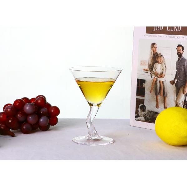 No Deformation Crystal Hand Blown Martini Glasses , Z Stem Vintage 4 Oz Martini Glasses