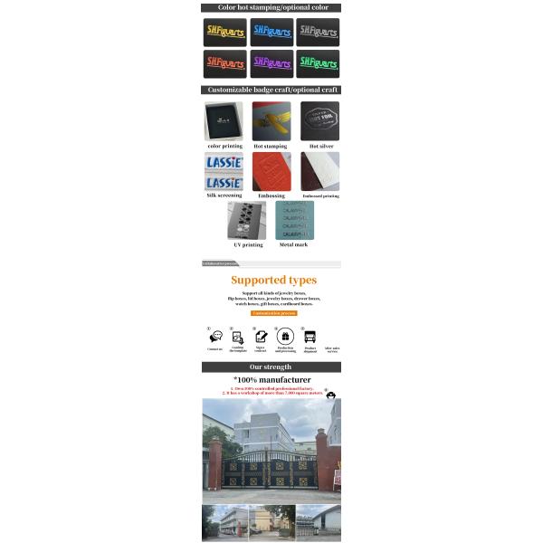 Paquet de bijoux Hanhong Four-Leaf Clover Luxe Boîte à bagues en cuir en PU avec logo personnalisé