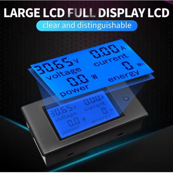 LCD DC Digital Display Multi Function Voltage Current Power Meter Voltmeter Power Display