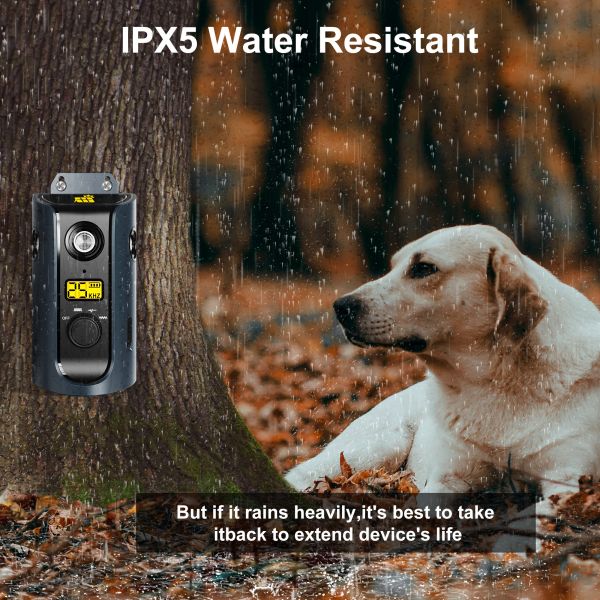 IPX5 Waterproof Ultrasonic Dog Repeller Type-C/Solar Panel Rechargeable Feature Training Device for Safe Pet Training Supplies