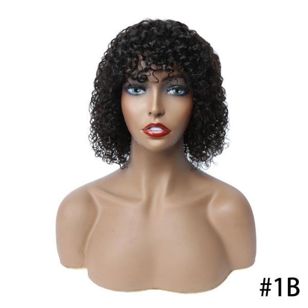 Swiss Lace Base Short Pixie Cut Wigs for Black Women Raw Brazilian Virgin Afro Curly