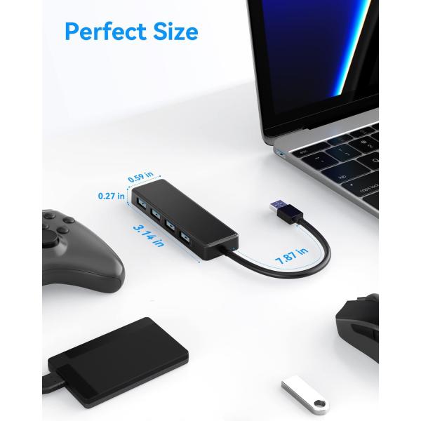 4 6 7 Порт USB 3.0 Хаб для ноутбука USB A Сплитер с расширенным кабелем USB C Порт питания