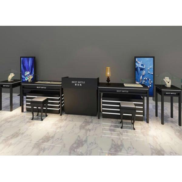 Attractive Lighted Jewelry Display Case Fully White Lacquer Color Surface