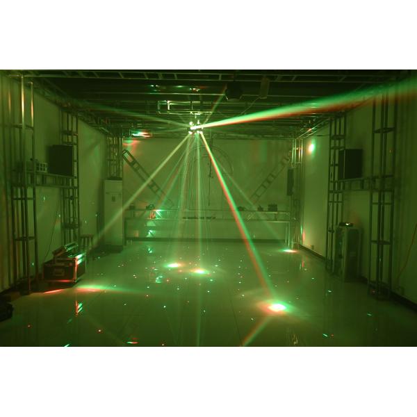 Beam Moving Head Light DMX 512 Disco Rotating With Red + Green Laser