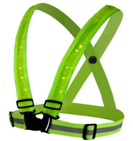 Adjustable PPE Safety Workwear LED Reflective Running Vest For Outdoor