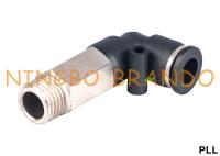 Mâle rallongé pneumatique de coude de 90 du degré PLL embouts de durites