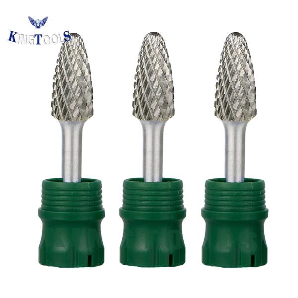 SF-5 Double Cut Tree Shape Radius End Burrs File 1/4'' Shank 45mm Length Tungsten Carbide Rotary Burrs