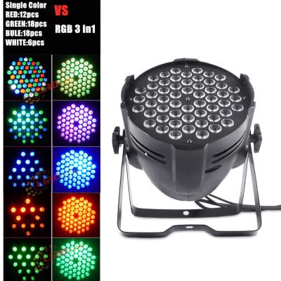 DMX512 LED Par Lights 54x3w RGBW Sound Activated Control LED Plastic Flat Par Light 54