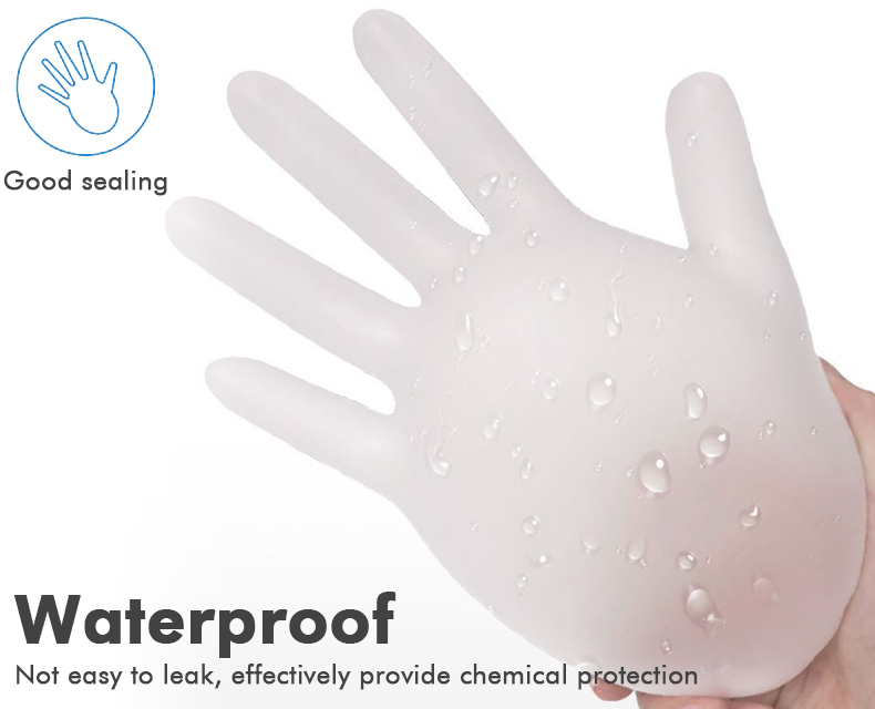 Easy Donning Clear Plastic Food Service Gloves Blue Disposable Food Preparation Gloves Polymer Coated