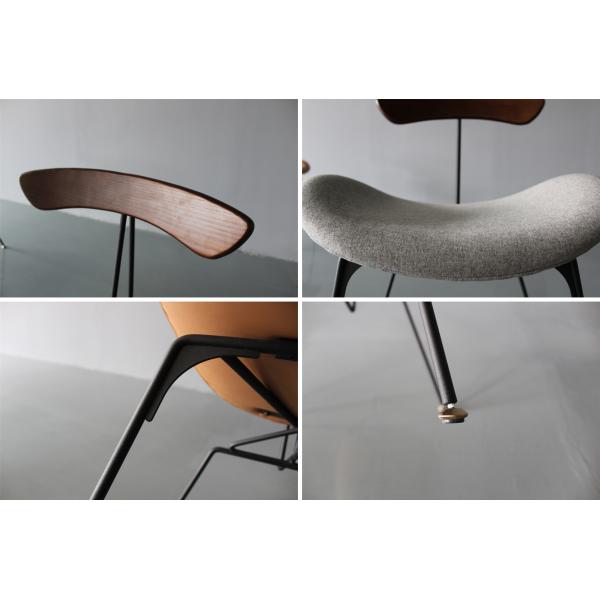 Nordic Style Windsor Leather Dining Chairs Moon Shape Solid Wood Backrest