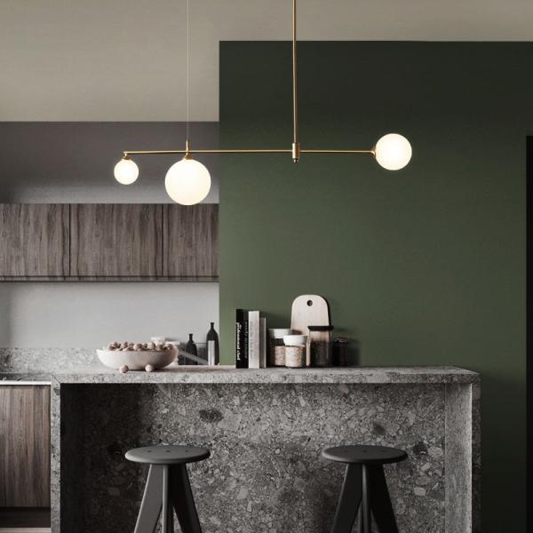 Modern long pendant light Glass Ball Pendant Lighting Dinning Room linear chandelier(WH-MI-221)