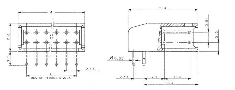 280389-2 2 Position 2.5mm Pitch Wire-to-Board Header Vertical Through Hole Shrouded Polarized UL 94V-0 Tin Plated for Automotive and Industrial Applications