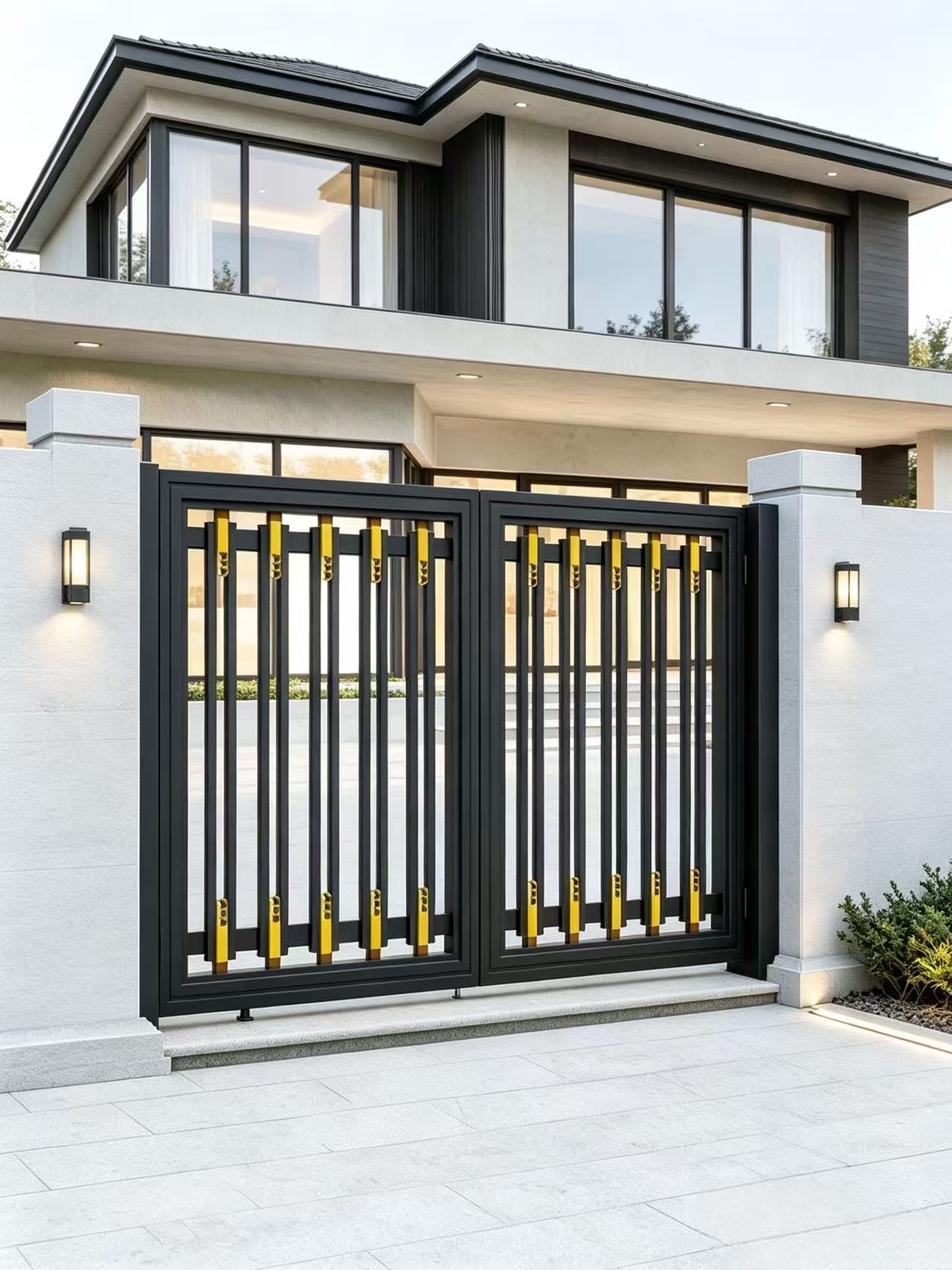Custom Size T6-T5 Aviation-grade Aluminum Alloy Courtyard Gate with Electric Control for Villa Gardens