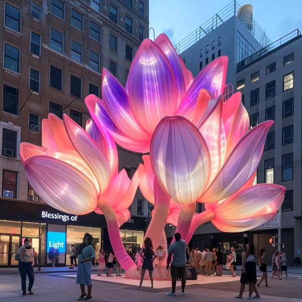 Premium Customizable LED Flower Lanterns for Plaza Decoration