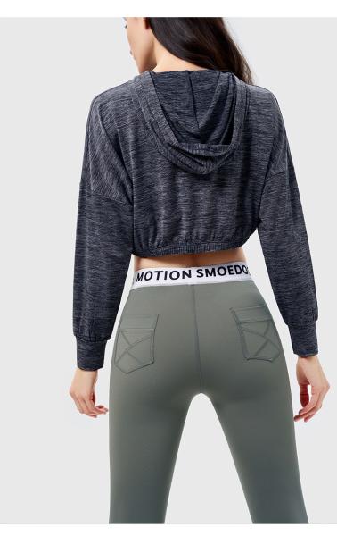 BSCI Sexy Long Sleeve Pullover Crop Top Hoodie / Cropped Pullover Sweatshirt