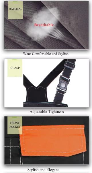 Venda de fábrica Vestidos masculinos de suspensão Vestidos de trabalho Uniformes de trabalho Cargo Bib Overall Calças