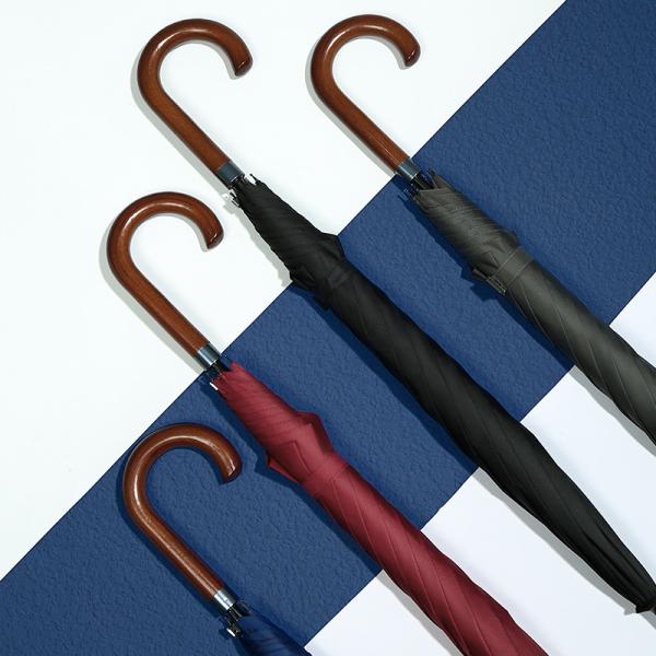 Business Promotion Umbrella Customized Curved Handle Golf Straight Umbrella with Logo