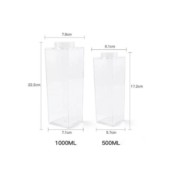 16oz 32oz Eco-friendly Kids Water Bottle Clear Milk Carton Custom Design Logo Stocked