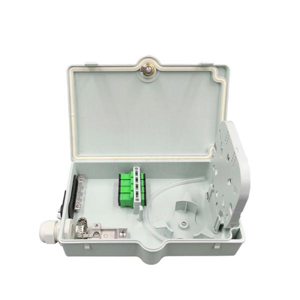 Anti Theft FTTH Optical Fiber Distribution Box White PC ABS Outdoor Durable Strong