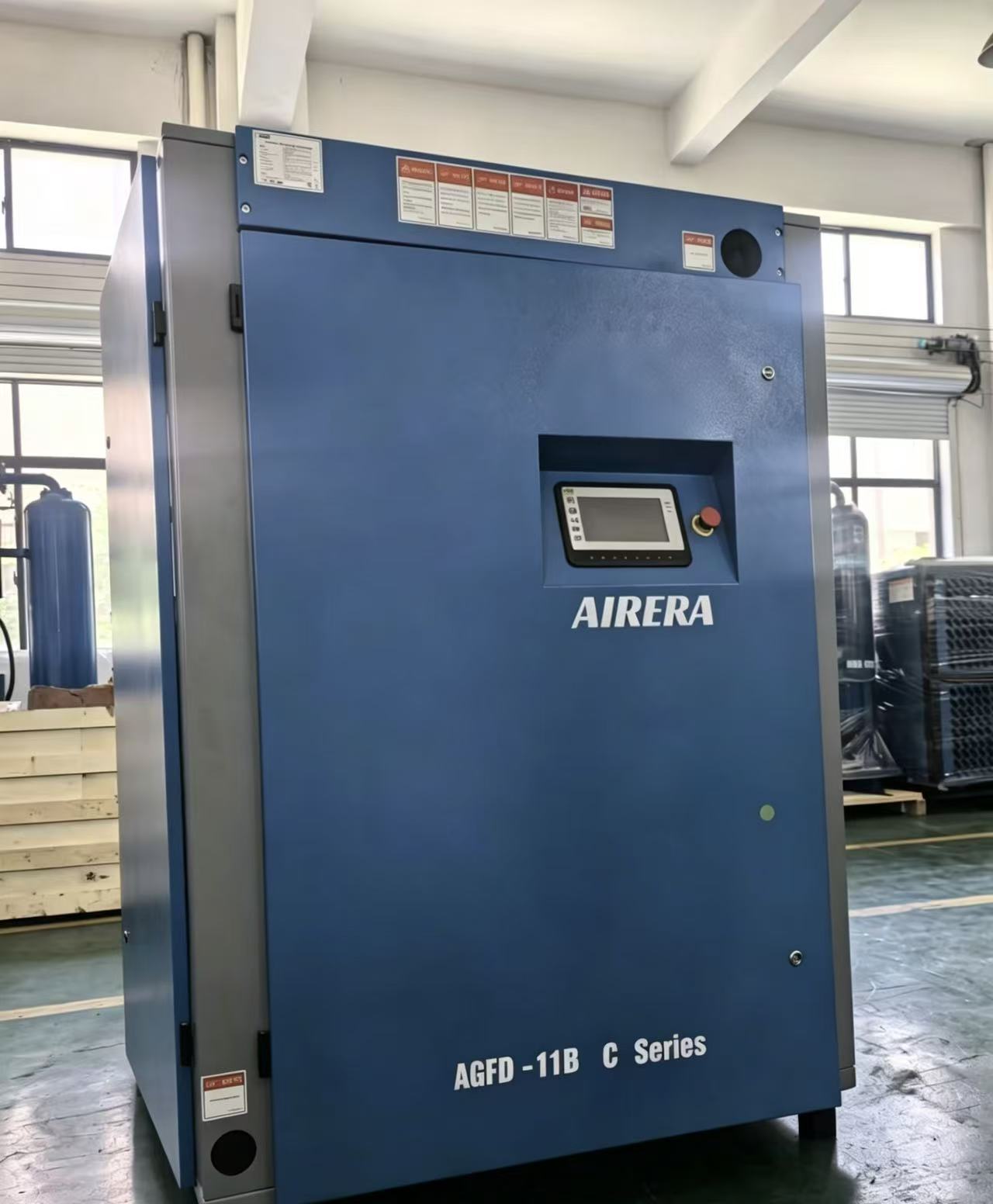 11KW Belt driven air-cooling oil inject screw compressor