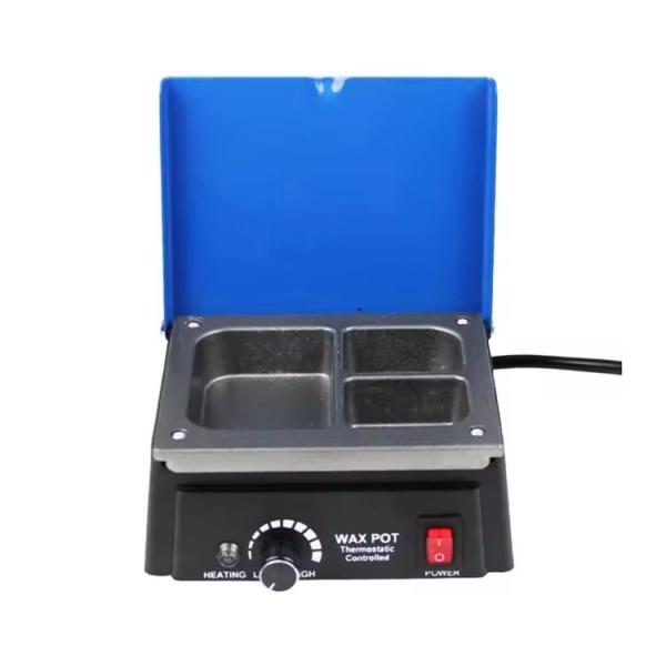 3 ranuras Cera de calefacción de la olla de laboratorio dental Cera de la olla 13.5x12.8x5.3cm