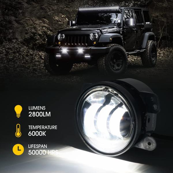 9 x 4,5 x 6 polegadas Dimensões do pacote 4 polegadas 60W LED Fog Lights para Off-Road Driving