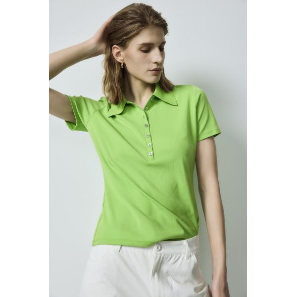 OEM ODM Basic Tops Green Short Sleeve Polo Shirt Slim Fit  White Wide Leg Cargo Pants