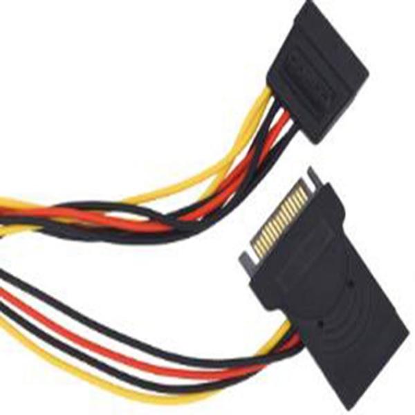 PVC 50cm SATA Power Cord 15Pin Sata Male To Female Extension Cable