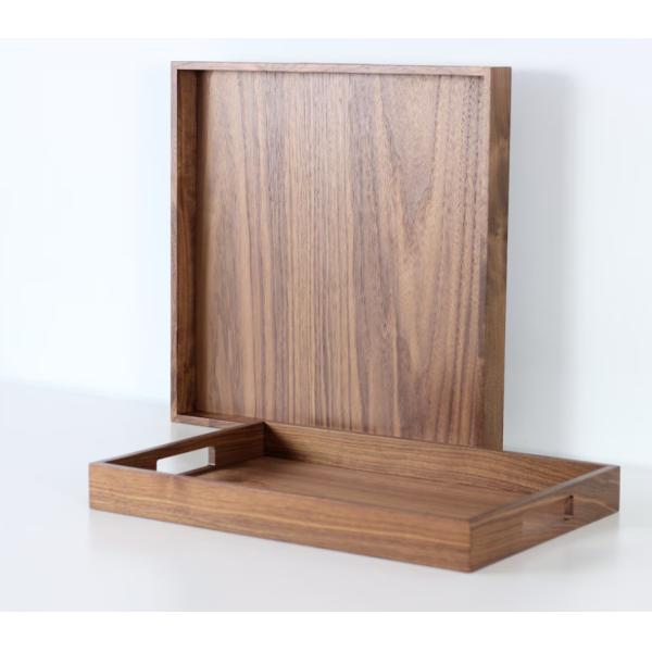 Customized Logo Walnut Wood Tray Home Decor Serving Tray with Handles