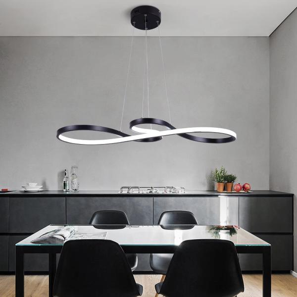 Apartment Kitchen Island Mininalist 50W Twist Pendant Light Chandelier Black Luminaire Lustr Torsion Pendant Light