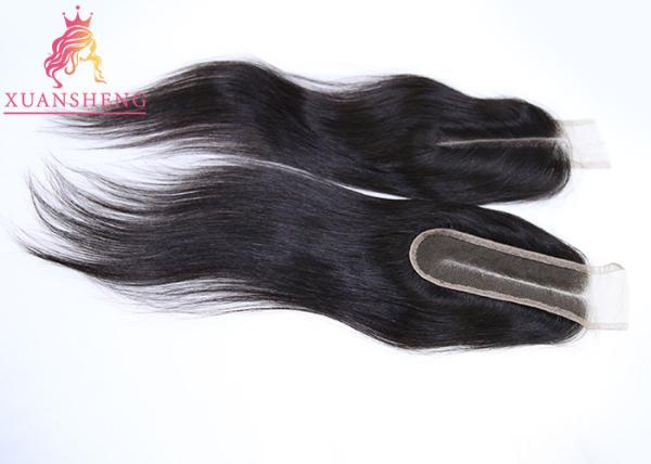 Virgin Human Hair Kim K 2X6 Brazilian Straight With Middle Part Lace Closure