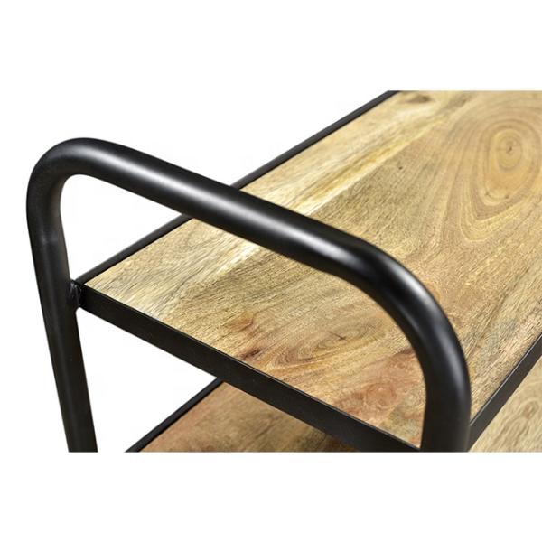 4 Tier Catering Rolling Coffee Cart Wooden Kitchen Trolley