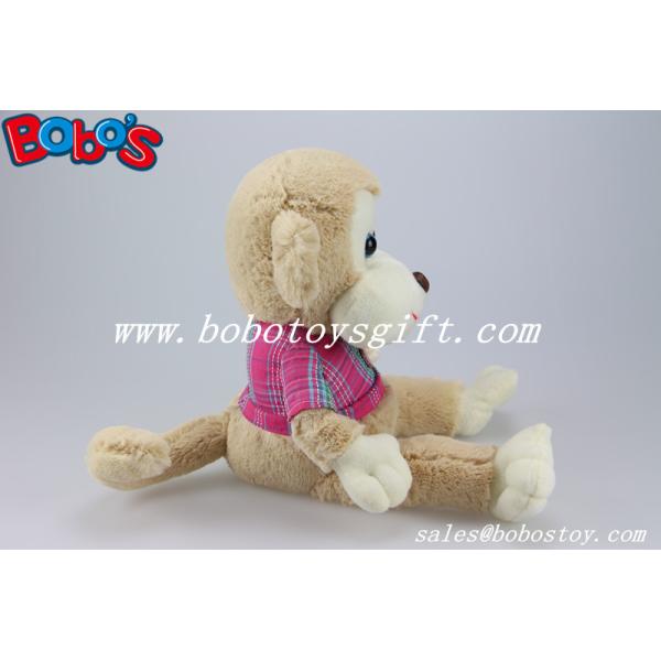 CE Approved Super Soft Stuffed Monkey Animals With Pink T-shirt