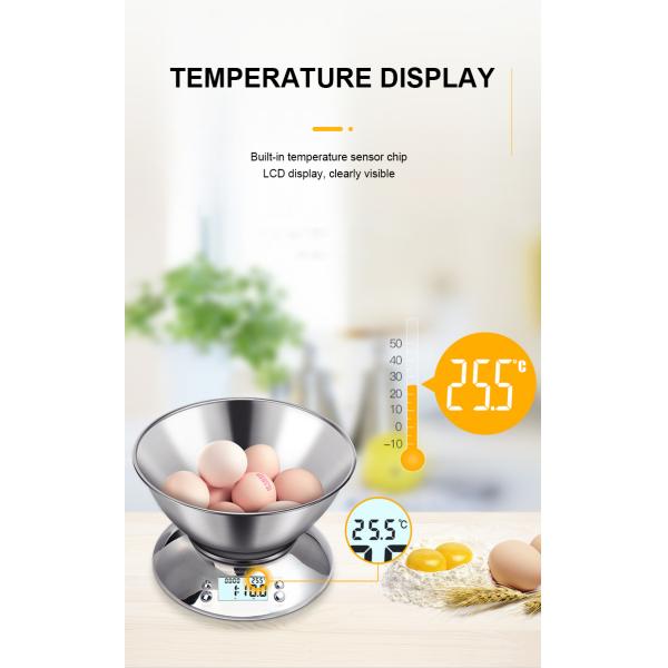 All-Season Digital Food Scale Stainless Steel Kitchen Scale with Bowl and Accurate Weight Measuring Capability