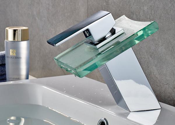 ROVATE Watermark LED RGB Faucet Spout Washroom Waterfall Basin Mixer Tap