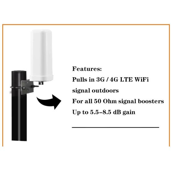 Широкополосная антенна Omni OEM 4G 5G с высоким коэффициентом усиления от 698 до 2700 МГц Наружная антенна для мобильного усилителя сигнала